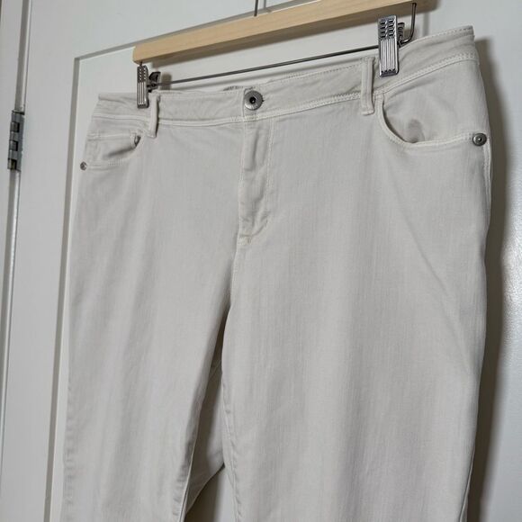 J Jill Denim Authentic Fit Slim Ankle Pants Womens Plus Sz 16 Beige Stretch - Picture 3 of 15